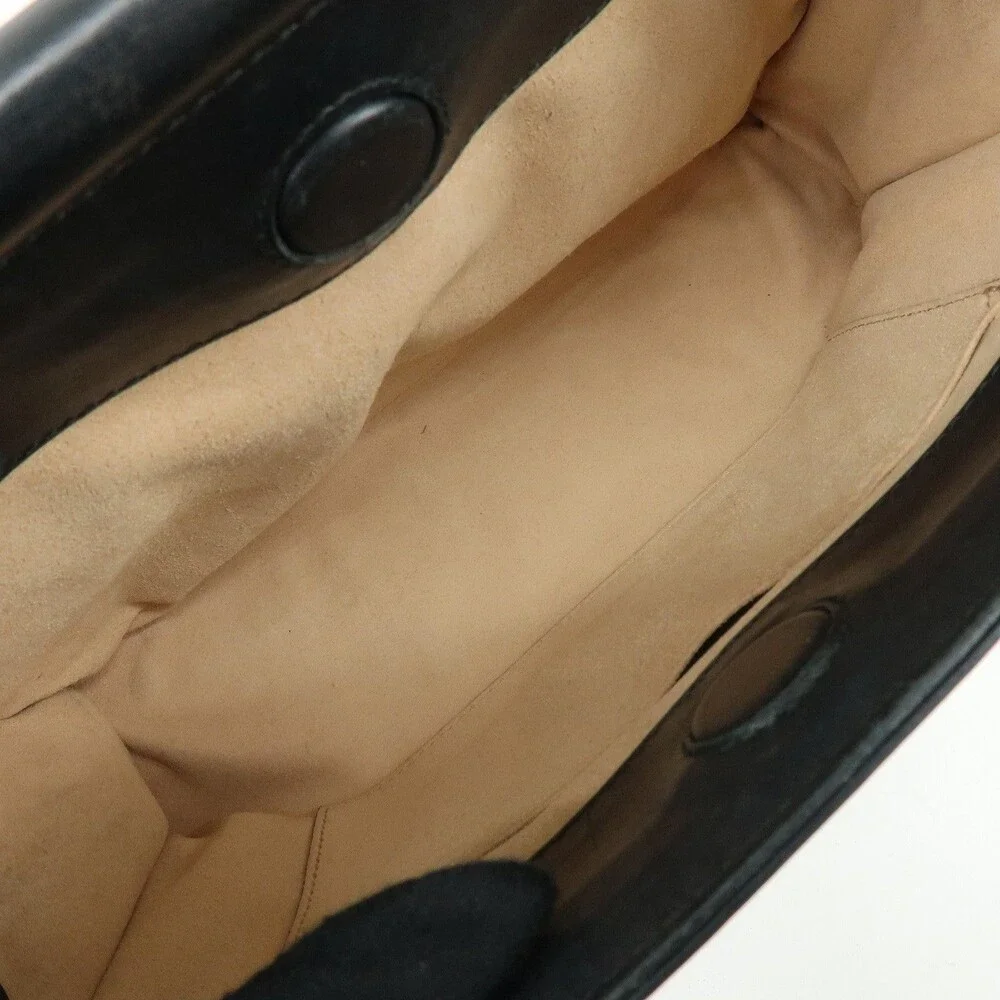 Gucci Nymphaea Bamboo Leather Handbag Black